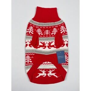 Spark Paws Dog Sweater Reindeer Red White 2XL NWT